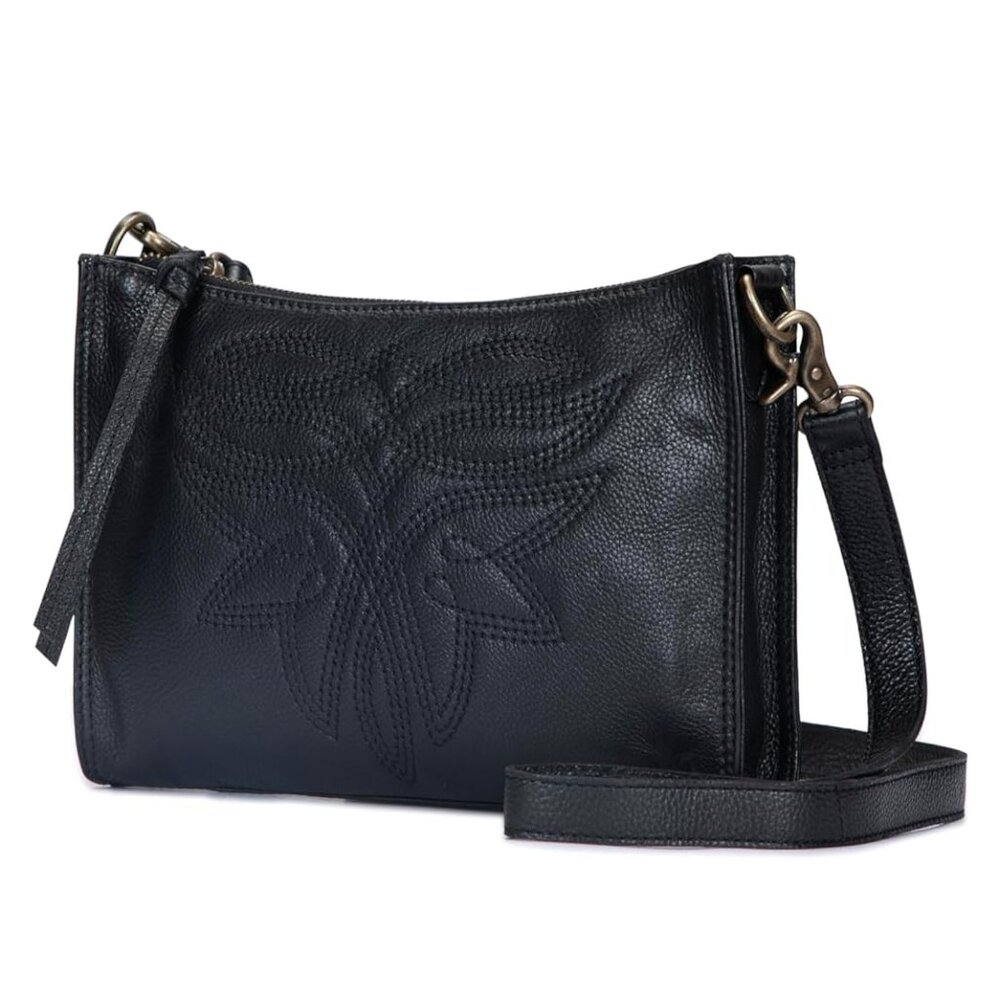 NWT Frye Women's Charlene Leather Crossbody, Black